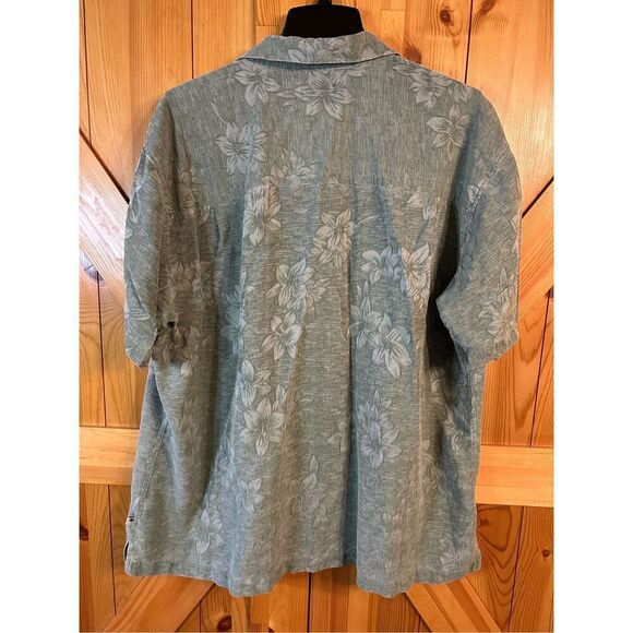 Island Shores Shirt Mens XXL Washable Silk Short Sleeve Green Breathable (0390) - Picture 5 of 6